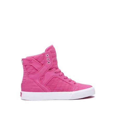 Supra Skytop Rosa Høye Sneakers Barn [NO-5-K034]